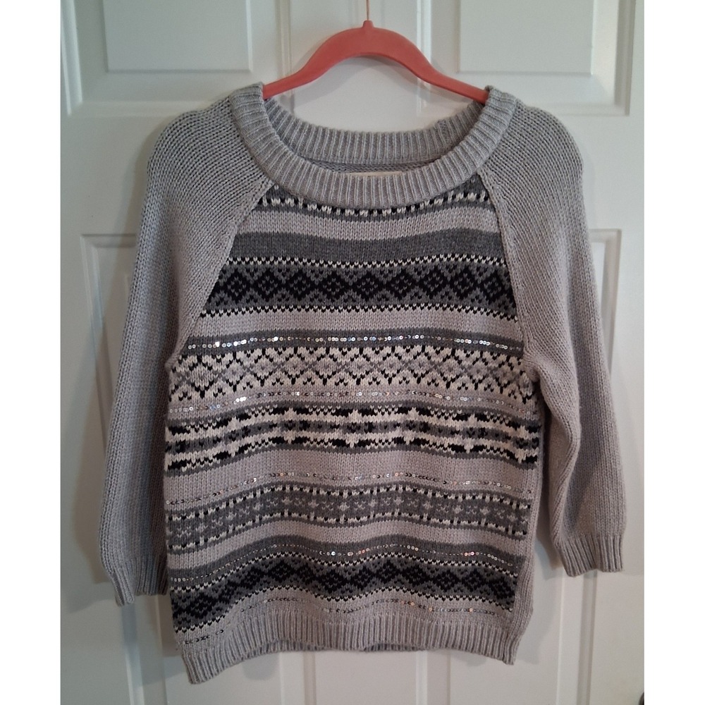 Old Navy Multicolor Sequined Tight Knit Pullover Sweater Size L